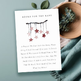 Kute Blush Star Mobile Books voor Baby shower Informatiekaartje