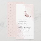 KUTE BLUSH WATERVERF BUTTERFLY WEDDING INVITE BEDANKKAART (Voorkant / Achterkant)