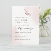 KUTE BLUSH WATERVERF BUTTERFLY WEDDING INVITE BEDANKKAART (Staand voorkant)