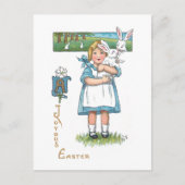 Kute  Boerderij Girl met paasbunny Briefkaart (Voorkant)