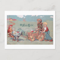 Kute  Boerderij kinderen met paaskooi