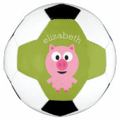 Kute Boerderij Piglet - Roze en kalkgroen Voetbal (Voorkant)