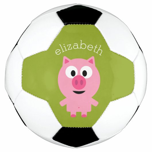 Kute Boerderij Piglet - Roze en kalkgroen Voetbal (Voorkant)