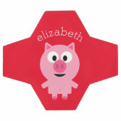 Kute Boerderij Piglet - Roze en rood met naam Voetbal (Enkel)