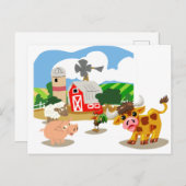 Kute-boerderijdieren Briefkaart (Voorkant / Achterkant)