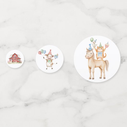 Kute-boerderijdieren Confetti (Achterkanten)