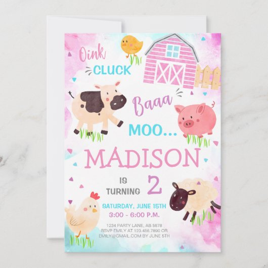 Kute-boerderijdieren Kaart (Voorkant)