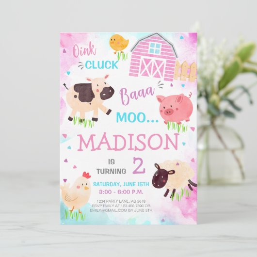 Kute-boerderijdieren Kaart (Staand voorkant)