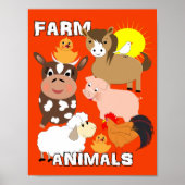 Kute boerderijdieren Kinder Whimsy Afbeelding Poster (Voorkant)