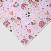 Kute boerderijdieren Roze achtergrond Tissuepapier (Detail)