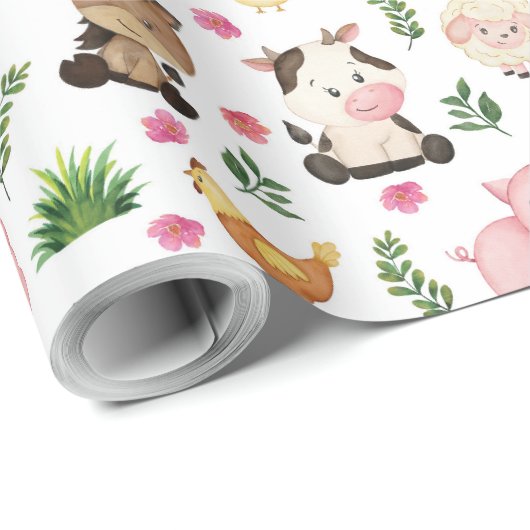Kute boerderijdieren — Verpakkingspapier Cadeaupapier (Rol Hoek)