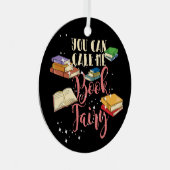 Kute Book Fairy Librarian Holiday Metalen Ornament (Voorkant Rechts)