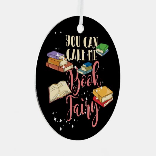 Kute Book Fairy Librarian Holiday Metalen Ornament (Voorkant Rechts)