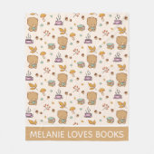 Kute Book Lovers Personalized Beer Pattern Fleece Deken (Voorkant)