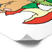 Kute Book Worm and Reading Beer Poster (Hoek)