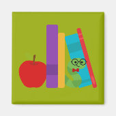 Kute bookworm kinderdesign magneet (Voorkant)