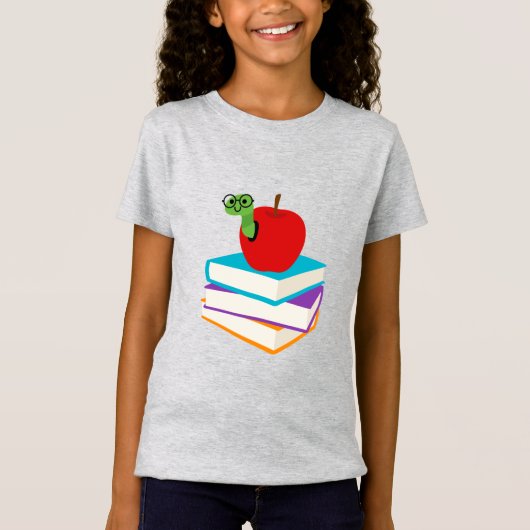 Kute bookworm leesster t-shirt (Voorkant)