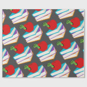 Kute bookworm met design voor appelkinderen cadeaupapier (Vlak)