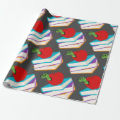 Kute bookworm met design voor appelkinderen cadeaupapier (Uitgerold)