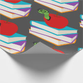 Kute bookworm met design voor appelkinderen cadeaupapier (Hoek)