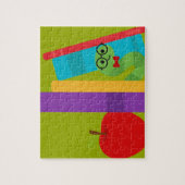 Kute bookworm met design voor appelkinderen legpuzzel (Verticaal)