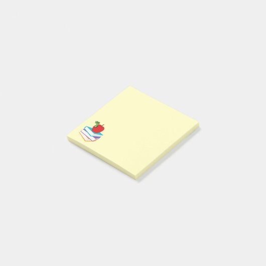 Kute bookworm met design voor appelkinderen post-it® notes (Schuin)