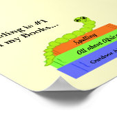 Kute bookworm met leesbericht poster (Hoek)