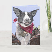 Kute Border Collie Mix Dog Schets Art Custom Kaart (Voorkant)