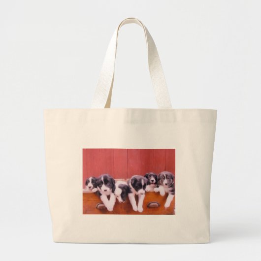 Kute Border Collie Puppies Canvas tas (Voorkant)