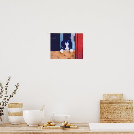 Kute border Collie Puppy Oil Painting Poster (Keuken)