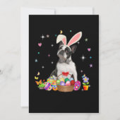 Kute Boston Terrier Easter Day Bunny Eggs Easter Aankondiging (Voorkant)