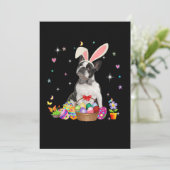 Kute Boston Terrier Easter Day Bunny Eggs Easter Aankondiging (Staand voorkant)