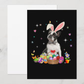 Kute Boston Terrier Easter Day Bunny Eggs Easter Aankondiging (Voorkant / Achterkant)