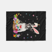Kute Boston Terrier Easter Day Bunny Eggs Easter Fleece Deken (Voorkant (Horizontaal))
