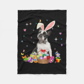 Kute Boston Terrier Easter Day Bunny Eggs Easter Fleece Deken (Voorkant)