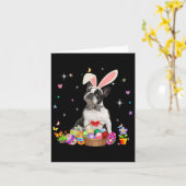 Kute Boston Terrier Easter Day Bunny Eggs Easter Kaart (Gele Bloem)