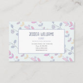 Kute botanische pasta laat Florist vallen Visitekaartje (Achterkant)