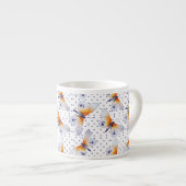 Kute botervliegen en Paarse Stippen Espresso Kop (Voorkant rechts)