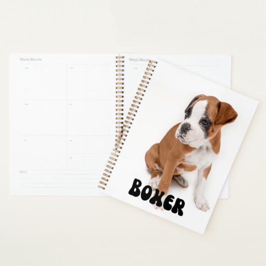 Kute Boxer Puppy Calendar Planner (Display)