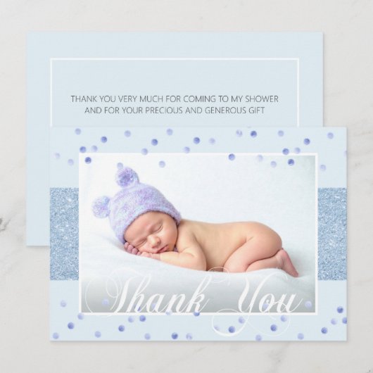 Kute BOY DANK JE Blue Glitter | FOTO Aankondiging (Voorkant / Achterkant)