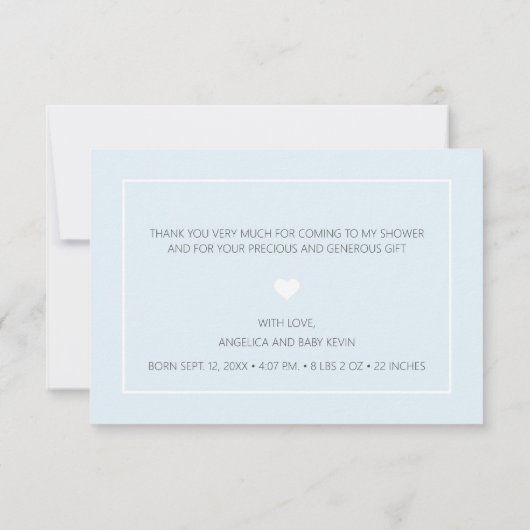 Kute BOY DANK JE Blue Glitter PHOTO Birth Aankondiging (Achterkant)