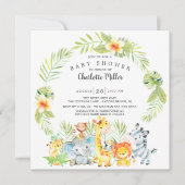 Kute Boys Oerwoud Animals Baby shower Kaart (Voorkant)