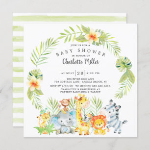 Kute Boys Oerwoud Animals Baby shower Kaart