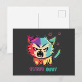 Kute boze kat die Fluff uitsloot. Feestdagenkaart (Voorkant / Achterkant)