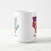 Kute boze kat die Fluff uitsloot. Magische Mok (Midden)