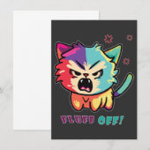 Kute boze kat die Fluff uitsloot. Notitiekaartje (Voorkant / Achterkant)