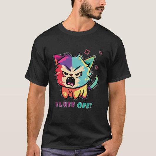 Kute boze kat die Fluff uitsloot. T-shirt (Voorkant)