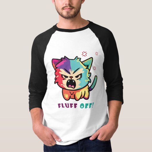 Kute boze kat die Fluff uitsloot. T-shirt (Voorkant)