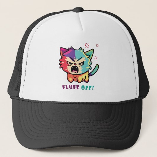 Kute boze kat die Fluff uitsloot. Trucker Pet (Voorkant)