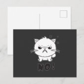 Kute boze kat die Neen sisseert. Feestdagenkaart (Voorkant / Achterkant)